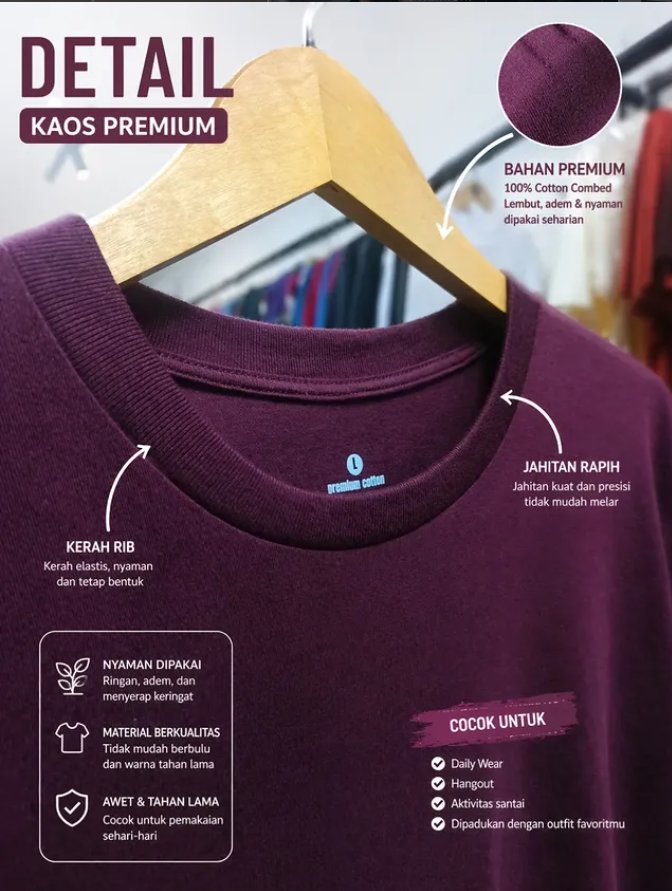 Detail kaos premium Summerfit